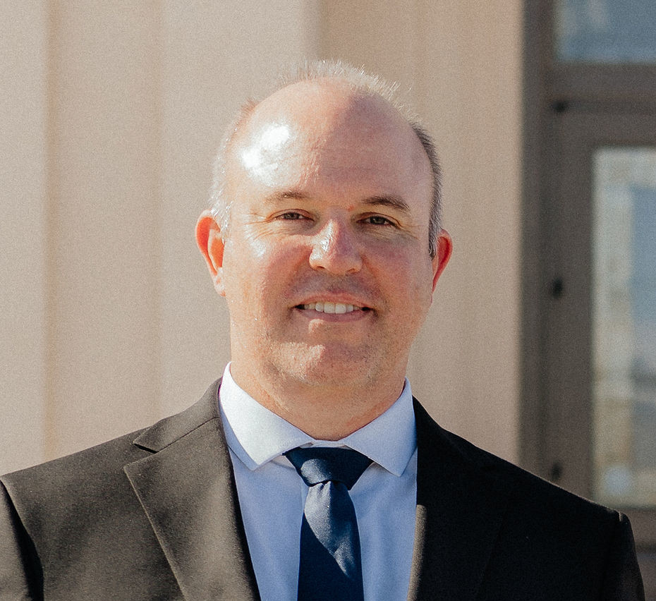 Kimball, smiling